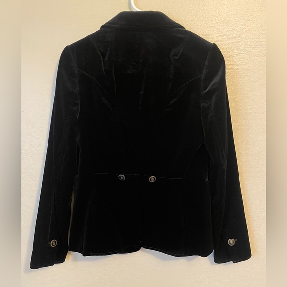 NWOT Vintage Banana Republic Black Velvet Blazer Size 4 - Picture 3 of 3